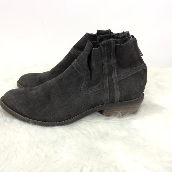 Dolce Vita 7.5 Womens Charcoal Suede Heeled Ankle Boots - Picture 5 of 8